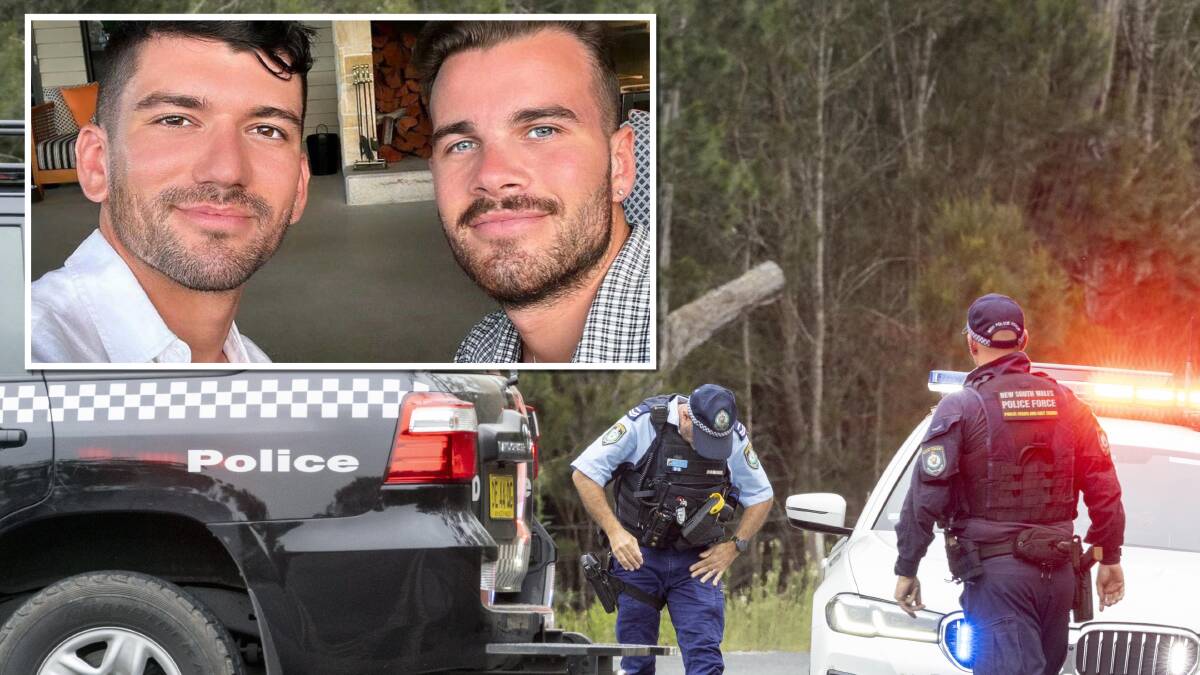 Police at the scene where two bodies, believed to be Luke Davies and Jesse Baird, were found. Pictures by Gary Ramage, Instagram