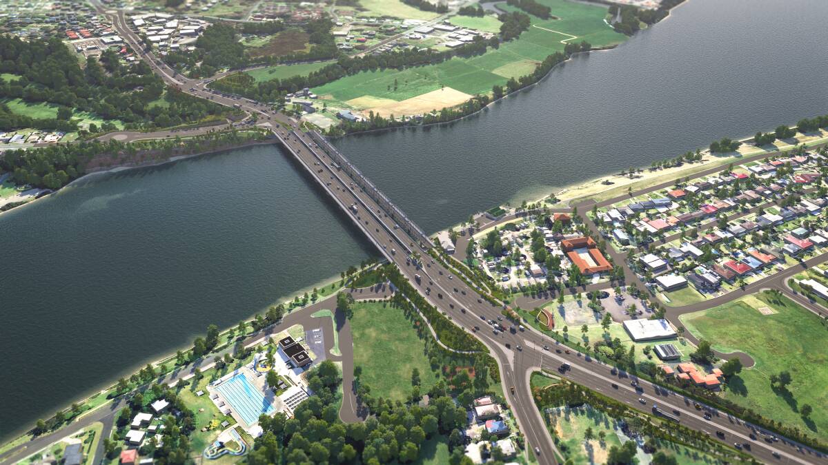 A still from the newly-released animated video of the new Shoalhaven River crossing shows motorists just what they can expect to see. Picture: Transport for NSW