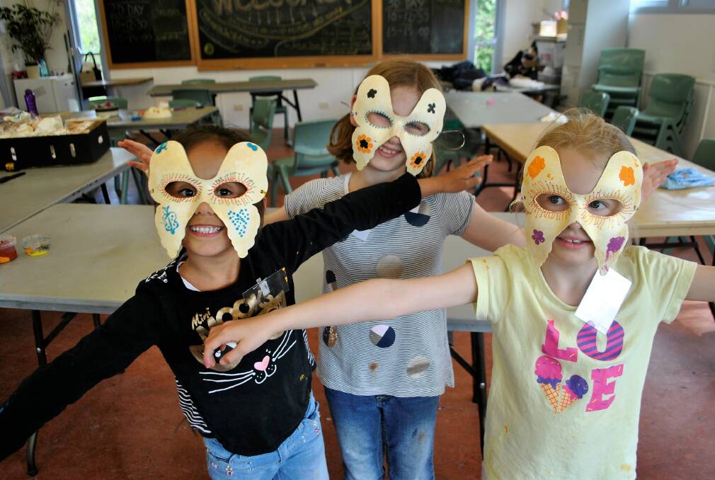 Children painted masks as part of Kazcare's Indigenous art workshop earlier in the year. Photo: Charli Shield. 