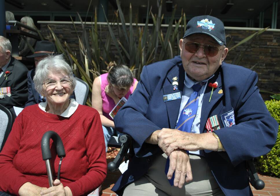 Elaine and Garnett Neville Whitby at the Mittagong RSL's service. 