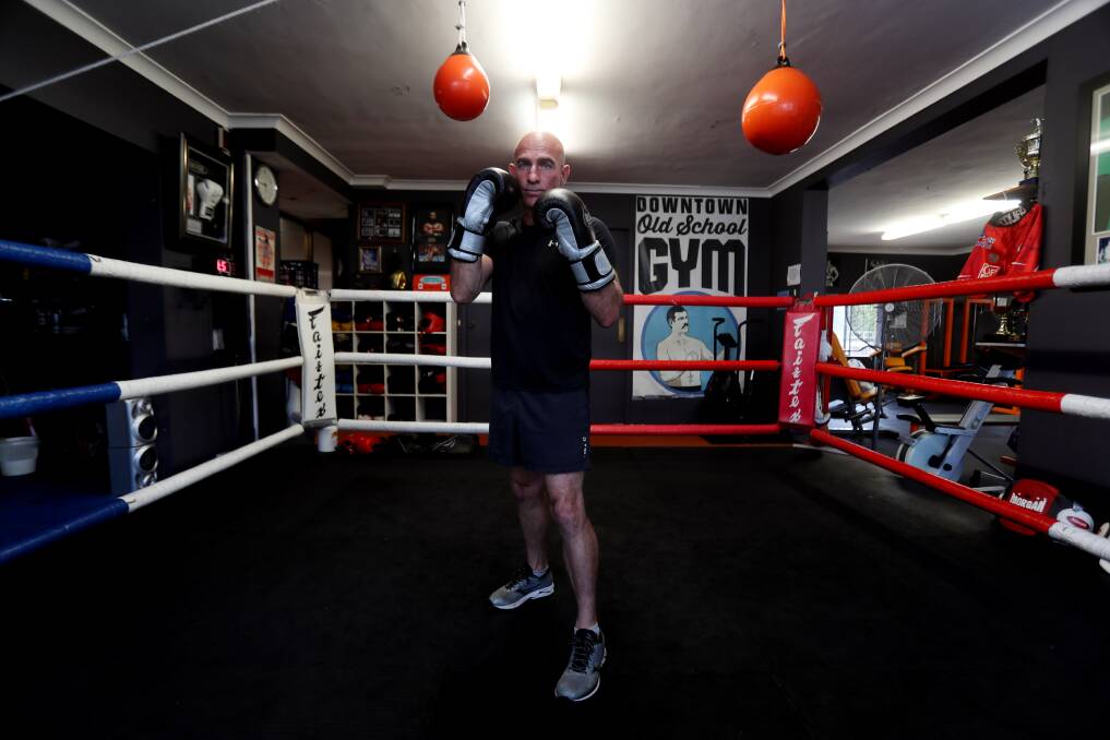 Guard up: 54-year-old Paul Crampton loves the thrill of fighting, not to mention it keeps him feeling young and fit. Pictures: Robert Peet