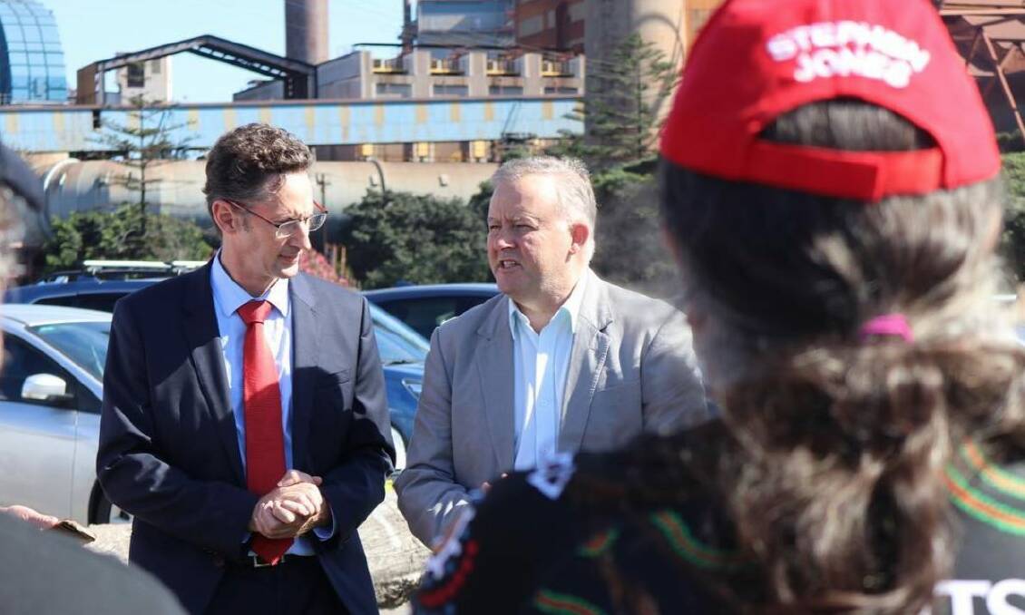 Stephen Jones with Labor leader Anthony Albanese. Picture: Facebook