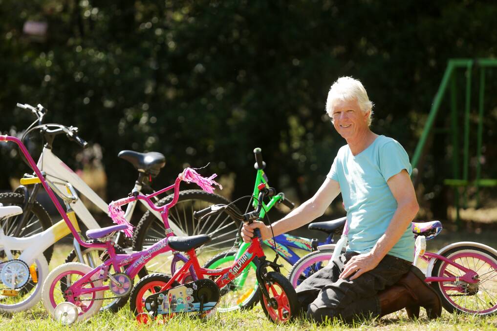 David Wren finds and restores old bikes and donates them to organisations and families. Pictures: Chris Lane.