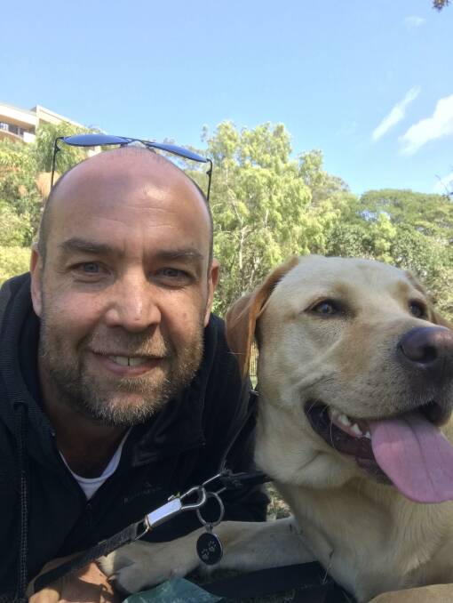 Cam Griffin's therapy dog has helped him in his recovery as a survivor of child sexual abuse. Picture: Supplied
