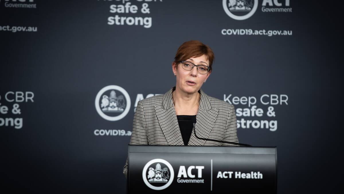 ACT Health Minister Rachel Stephen-Smith urged casual contacts to postpone their tests on Tuesday. Picture: Karleen Minney 