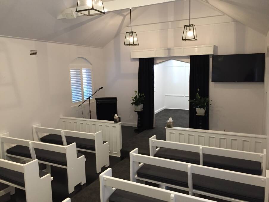 SERENE AND PEACEFUL:  The newly-upgraded chapel offers the tranqulity and sense of peace that families need during this difficult time.