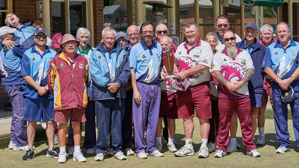 Robertson Bowls Club and Bowral Bowling Club have been battling for the Crowe-Brenning Cup for over five years. Photo: Robin Staples.