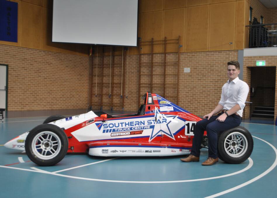 Southern Highlands own, Lachlan Mineeff showing off the Formula Ford that he placed 5th in the 2018 Formula Ford National Championship with.