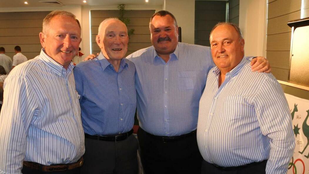 CHARITY WORKERS: 4K treasurer Ray Hawkes, former Olympic water polo captain Ray Smee, Darryl Brohman and 4K president Tony Springett.