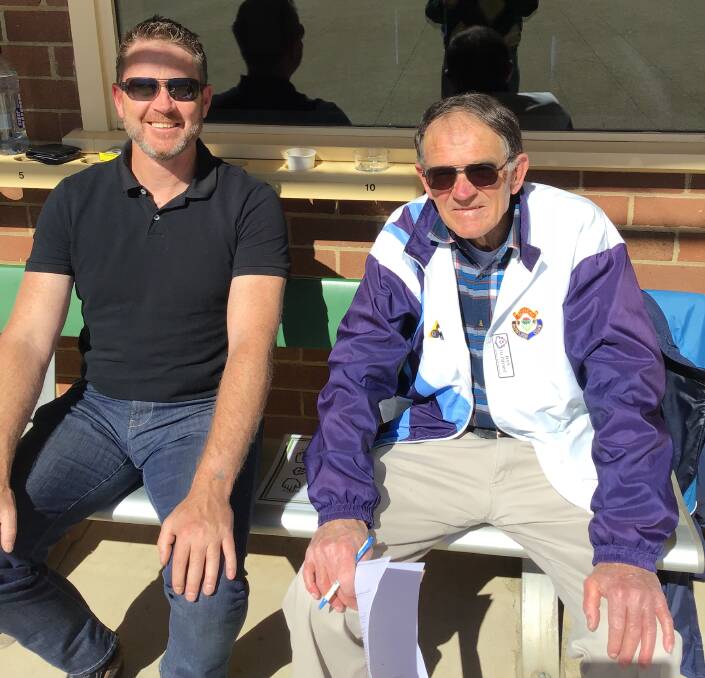 PAST AND PRESENT: Carl Spilker (left) will take over from former Bowral Bowling Club secretary, Dan Ticehurt (right) as the new bowls coordinator. Photo: Supplied by BBC.