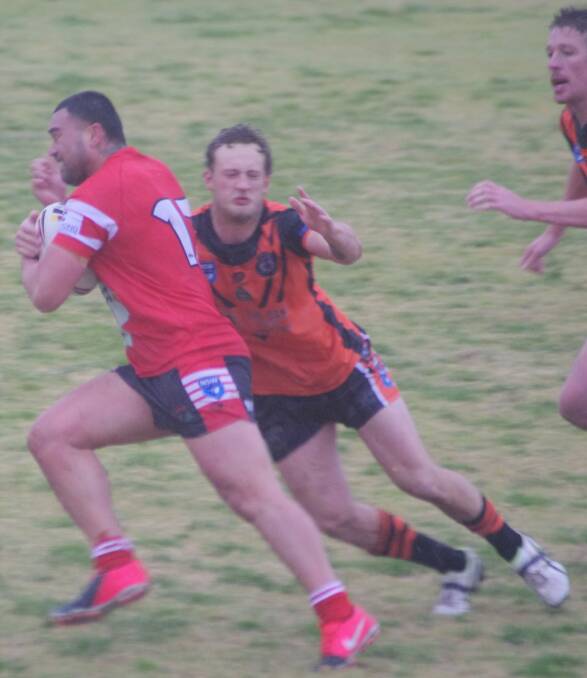 BIG TACKLE: There were big wins in the Group 6, Rugby League competition over the August 9 weekend. Photo: Mike Shean.