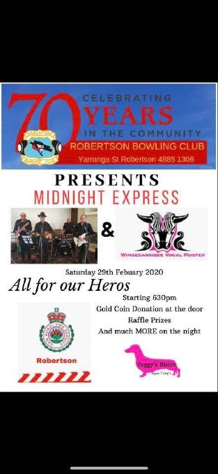 Robertson Bowling Club set to host a star-studded event for their local RFS heroes
