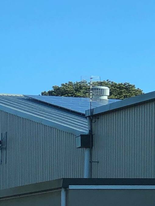 GOING GREEN: The Moss Vale Magic Basketball Stadium's newly installed solar panels collecting energy for the stadium.