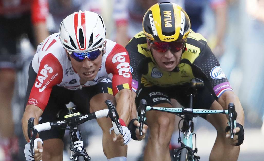 MISSILE: Moss Vale's Caleb Ewan emerged late to win a hectic, rain-soaked opening sprint at the Tour de Wallonie in Belgium. Photo: File
