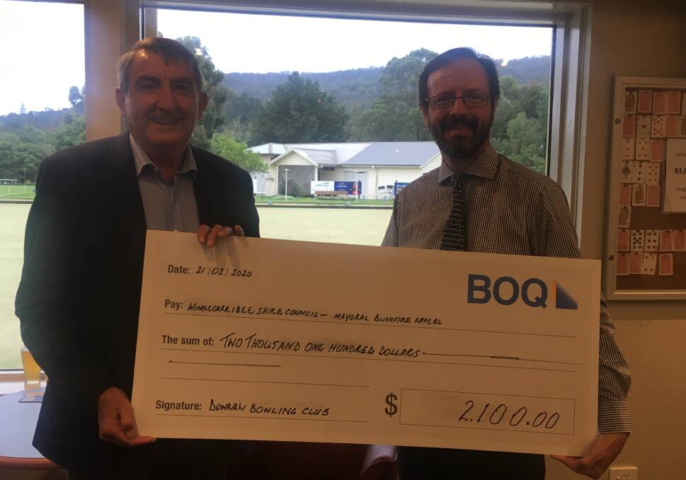 Bowral Bowling Club raise funds for the mayor's bushfire appeal