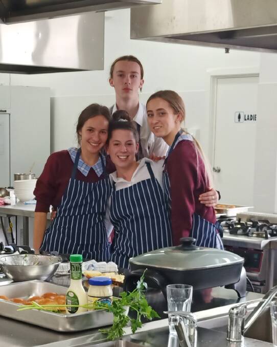 Chevalier College Year 12 students cook up a storm. Photo supplied