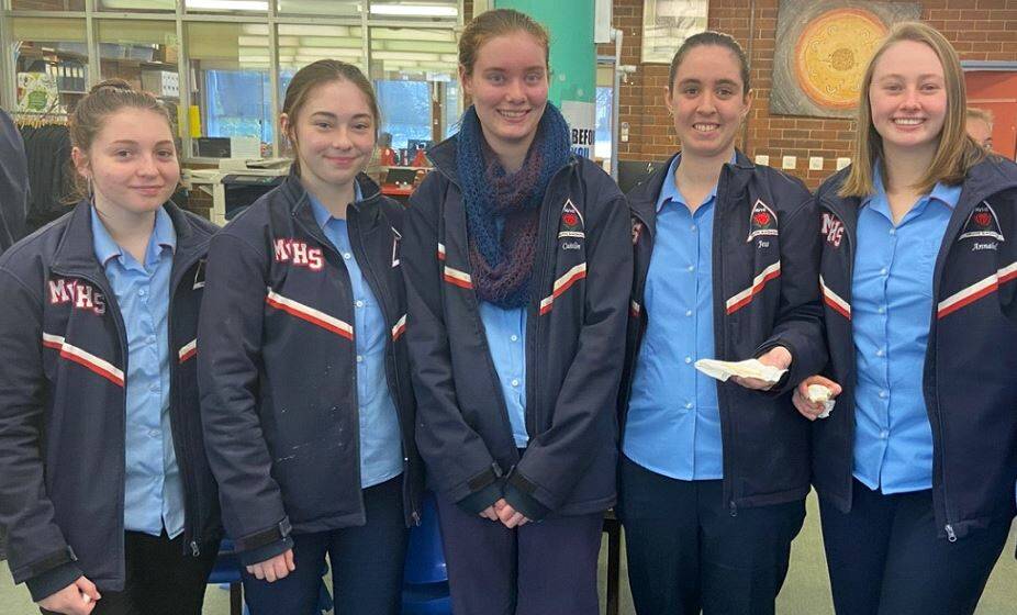 Some of Moss Vale High School's Year 12 girls enjoyed meeting up again after the COVID-19 lockdown period. Photo supplied