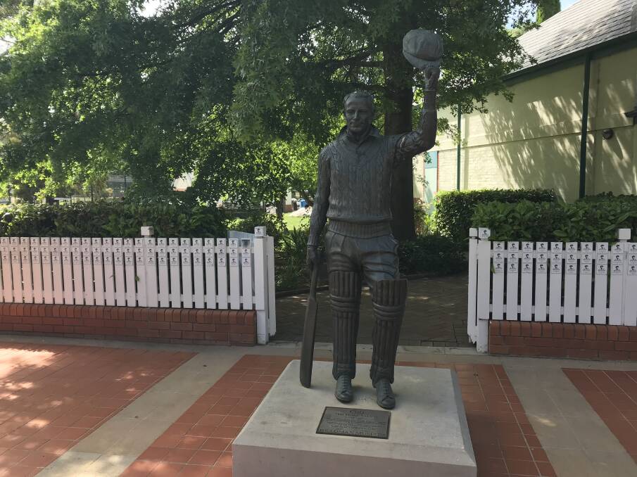 This statue takes pride of place at the Bradman Museum & International Cricket Hall of Fame.