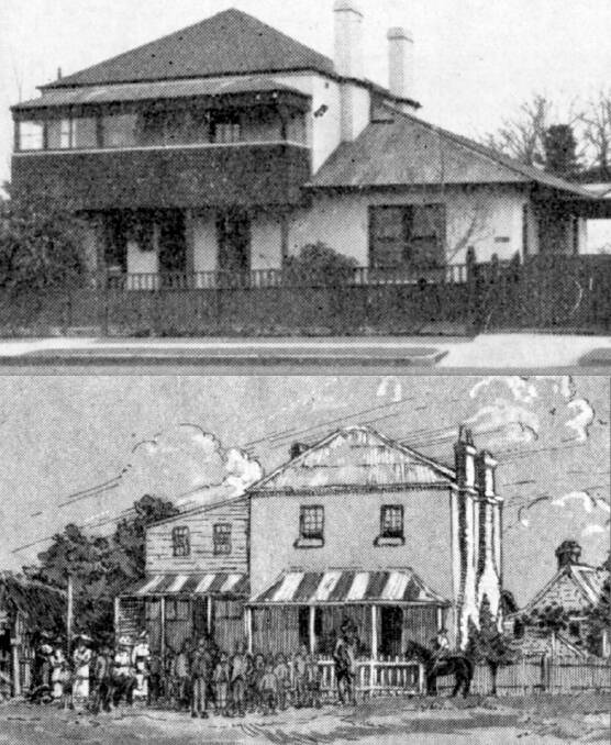 HISTORY IN BRICK: An early Mittagong building, Victoria House, depicted in the 1948 Iron Week brochure as a school c1870 and (top) as a home in 1948. Photo by BDH&FHS