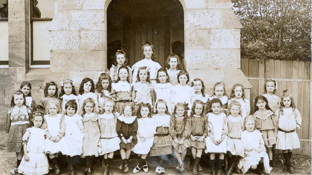AT SCHOOL: Girls attending Mittagong Public School in its early years.