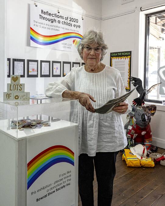 Katherine Wood at the Reflections of 2021 - Through a Child's Eye exhibition at Artheart Gallery Moss Vale. Photo by John Swainston