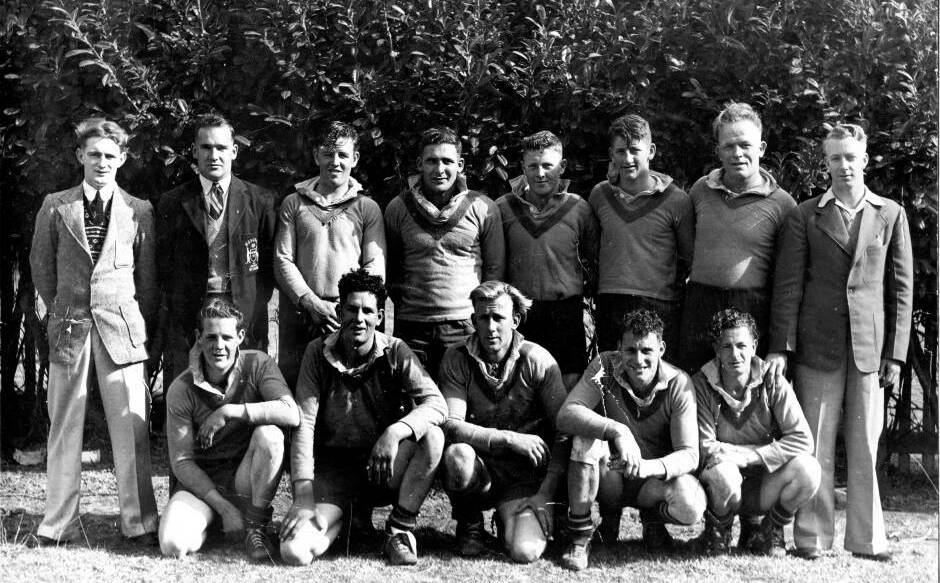 1945 PREMIERS: Mittagong Rugby League team with Phil Cupitt in back row, fourth left. Photos: Cupitt family