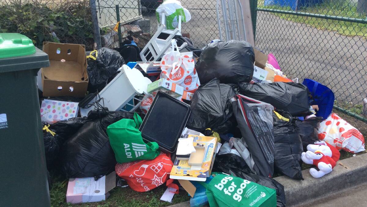 Many items recently dumped outside Moss Vale St Vincent de Paul cannot be re-used.