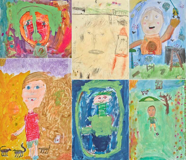 The six artworks created by Gib Gates students for the Young Archie Awards. Photo supplied
