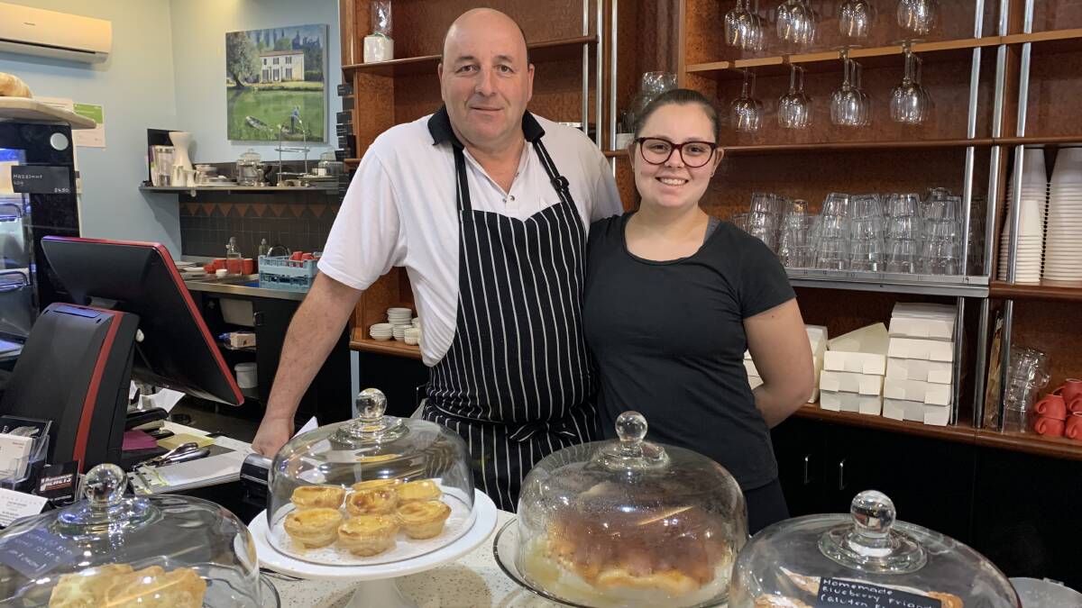 Father and daughter team Pascal and Chloe Timores look to new ways to continue doing business at Kookabar Cafe.