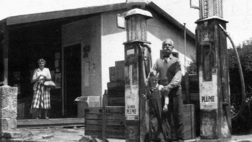 HILL TOP STORE: From the 1930s the George family ran store and petrol station; this photo 1950. Photo: BDH&FHS
