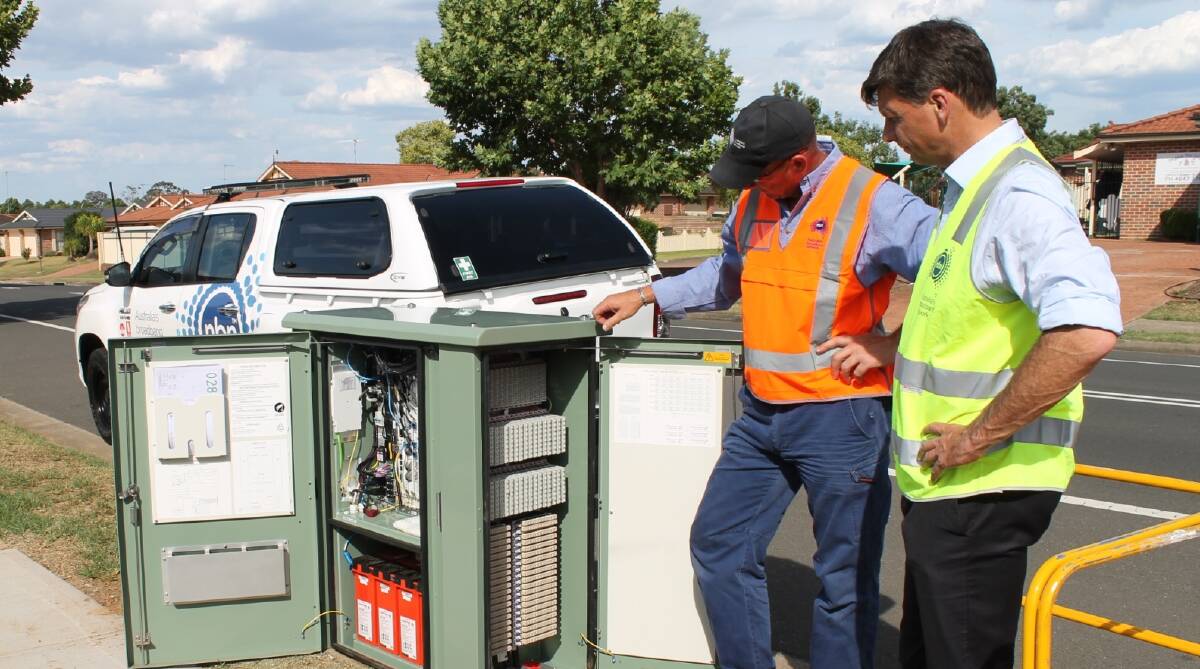 Hume MP Angus Taylor announces new penalties for breaches of NBN service standards. Photo: supplied