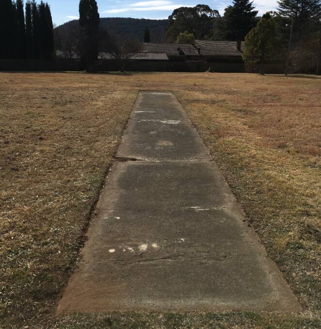 The cricket pitch once used by Sir Donald Bradman in his youth is under threat of development. Photo supplied 