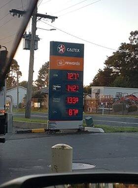 The Caltex at Appin is charge a similar price to service stations in the Wingecarribee Shire.