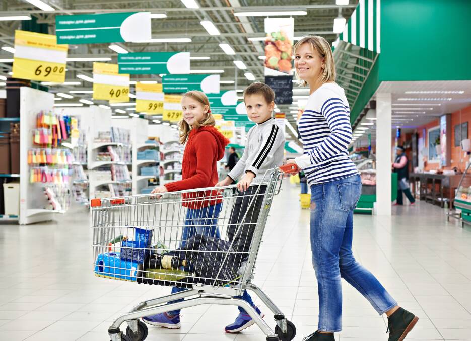 The easiest way to shop with multiple children is to confine them to the trolley.
Photo: Shutterstock
