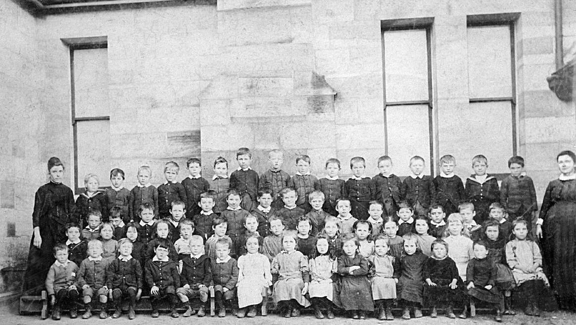 SECOND SCHOOL: Pupils at Mittagong Public School in Queen St, dated 1891. Photo: BDH&FHS