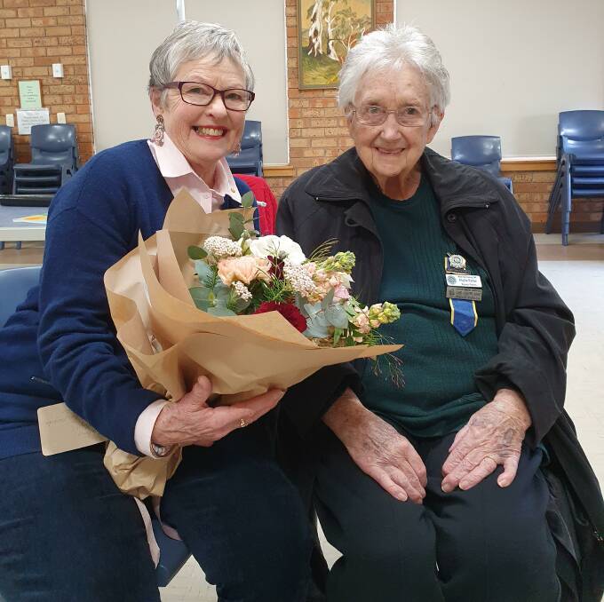 Moss Vale Evening CWA president Jennifer Bowe congratulates Phyllis Parker on becoming the first patron of the region's newest CWA branch. Photo supplied