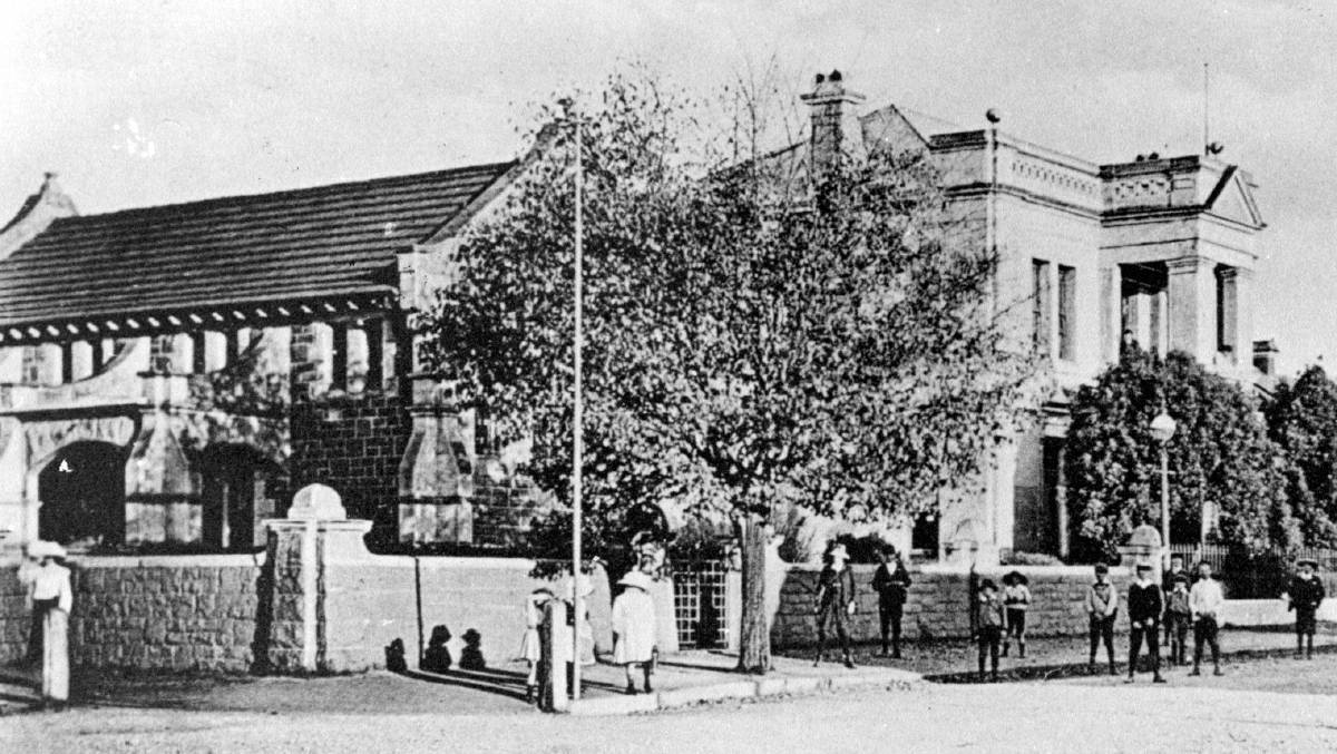COMPACT: Bowral Court House (left) built in 1895 with trachyte, the unique Mt Gibraltar stone, c1900.