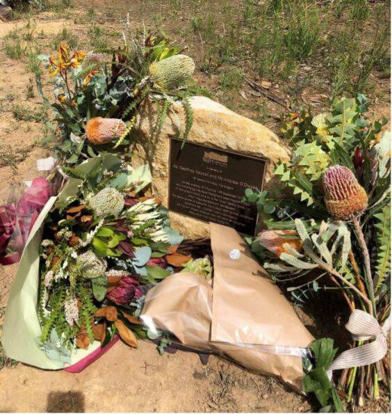 A roadside memorial has been unveiled to honour volunteer fire fighters who died in the 2019/20 bushfire near Balmoral and Buxton. Photo supplied