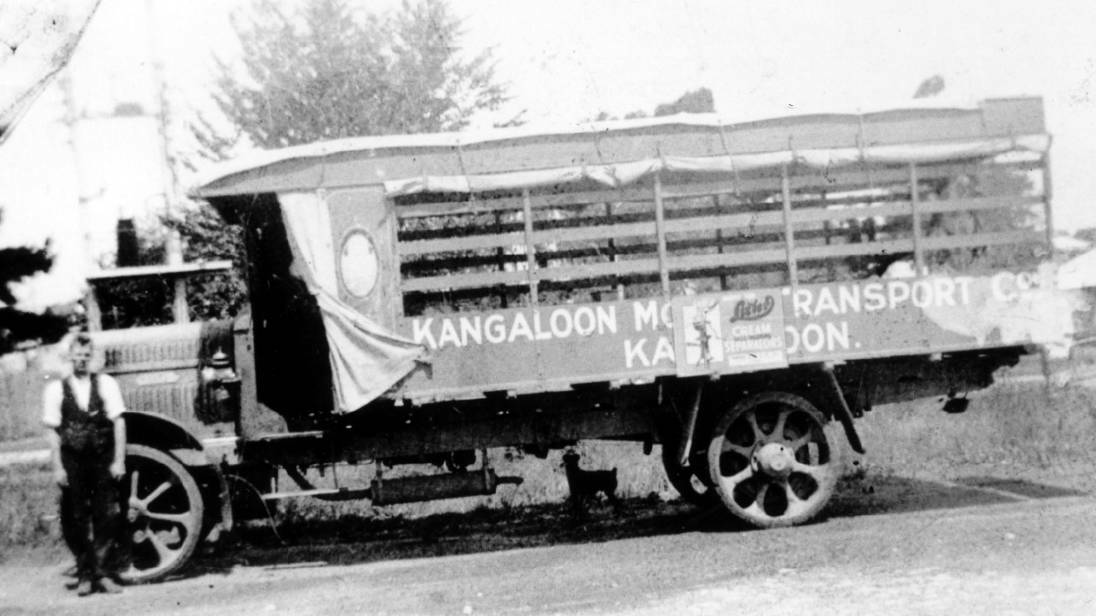 EARLY LORRY: Ray Ford and the 1927 Leyland of the Kangaloon Motor Transport Company. Photos: BDH&FHS, B Mahony