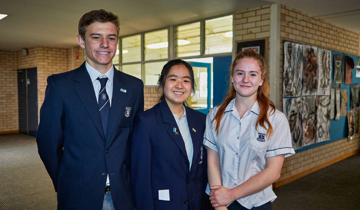 Ryan Haynes, Akiko Hayashi and Olivia Cole are among the very resilient Year 12 class of 2020 at Bowral High School. Photo supplied