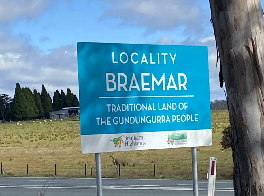 New sign: The new Braemar sign has had a complaint. Photo: supplied. 