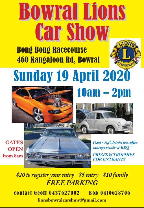 Rev your engines and flex your muscle cars at the Bowral Lions Car Show
