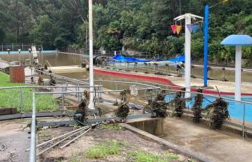 Mittagong Pool sustained further damaged following the extreme wet weather in March. Picture: Supplied.