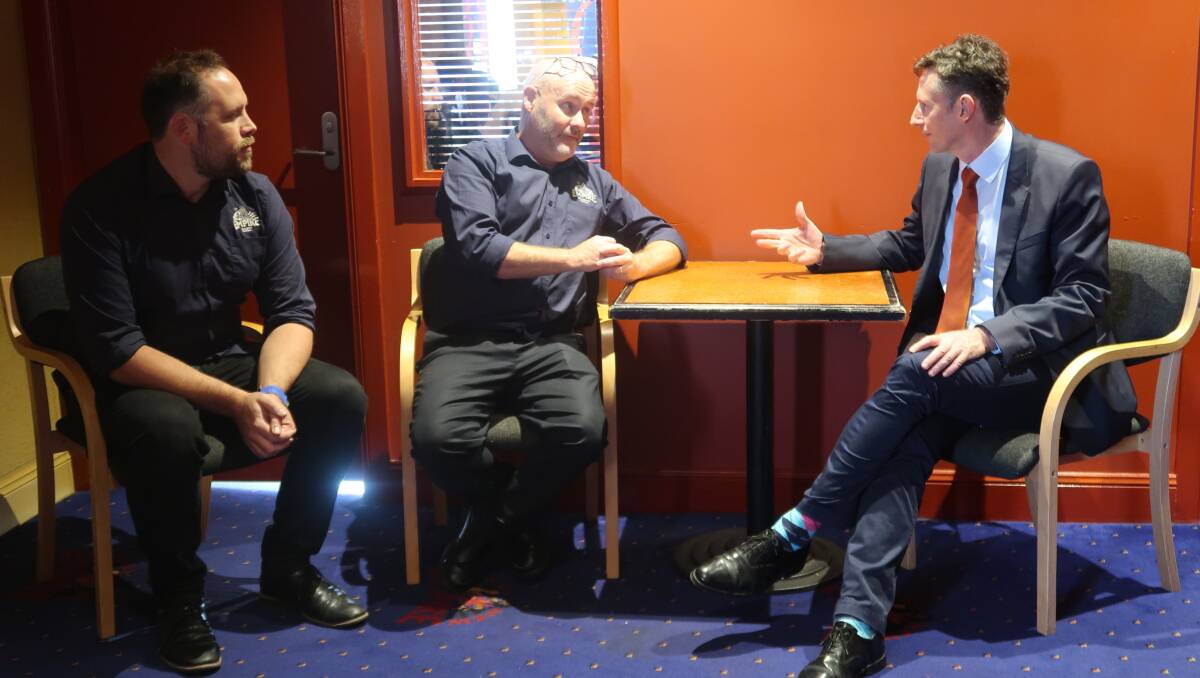 David, Gerard and Stephen discuss the future of independent cinemas. Photo: Vera Demertzis