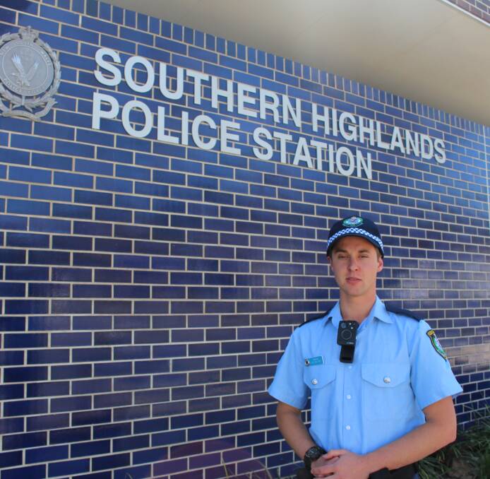 New officer on the beat: Probationary Constable Dillon Ray has wanted to be a police officer since he was in Year 7 and loves his job. Photo Vera Demertzis