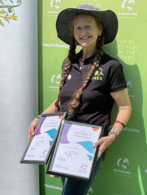 Inga and her two awards. Picture supplied.