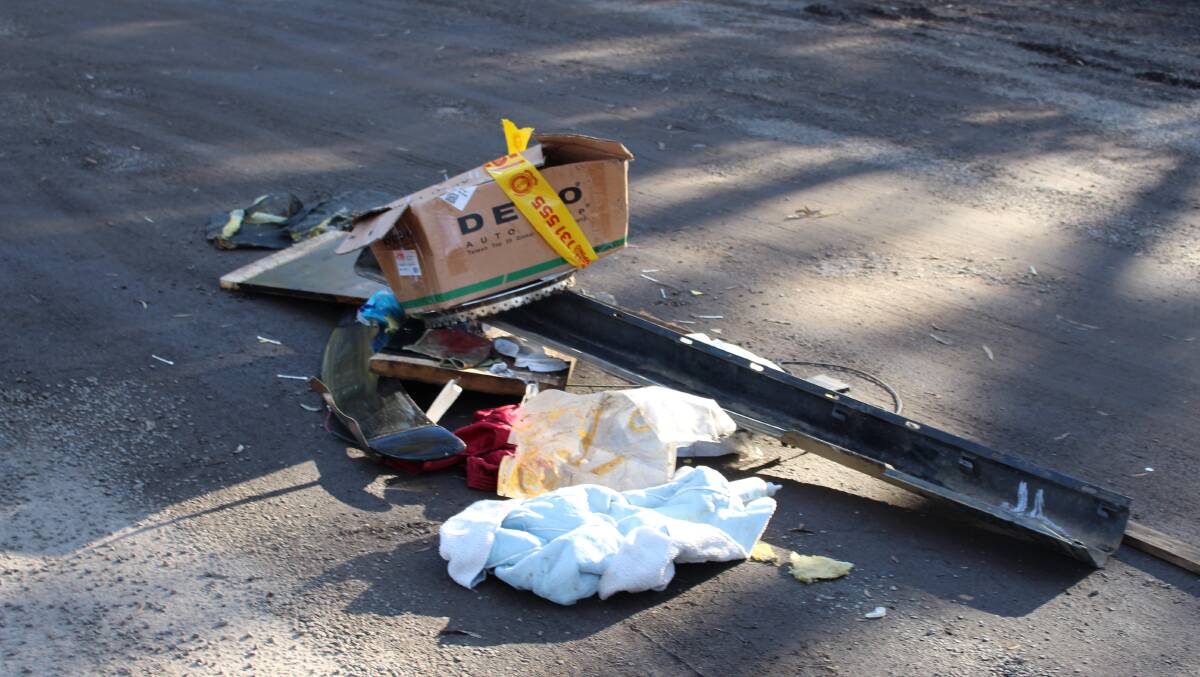 Some of the items that were found on the side of Wombeyan Caves Road and Old Hume Highway. Council officers are currently investigating evidence contained in the rubbish.