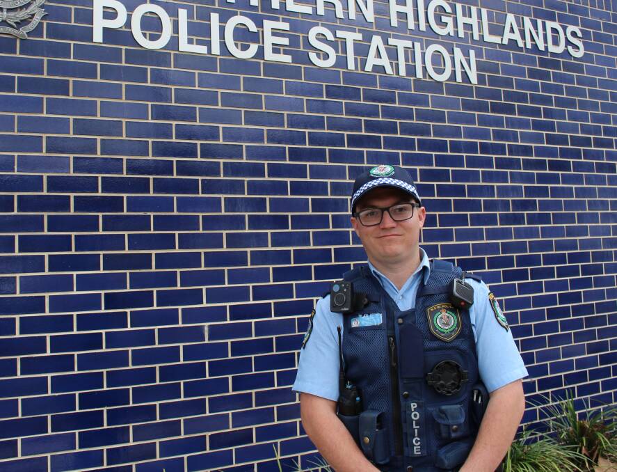 Probationary Constable Bradley Cox would visit the Highlands regularly for hockey competitions and knows the area well. Photo: Vera Demertzis