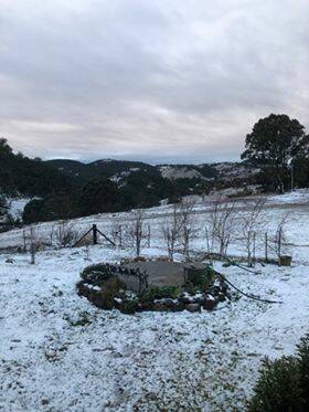 It was a winter wonderland in Bullio. Snow covered the ground during a low pressure system in the week. Photo: Karen Riston Fleming