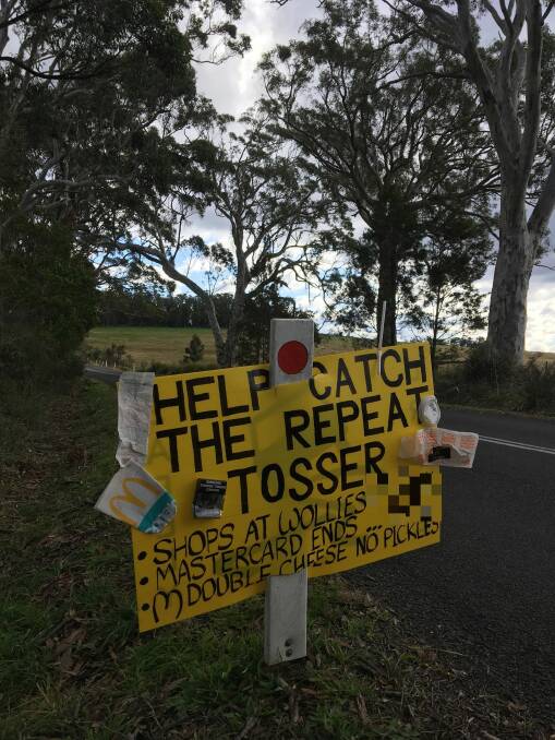 One man is on a mission to stop littering between Bullio and High Range. Photo: supplied. 